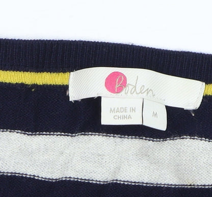 Boden Women Multicoloured Striped Wool Cotton Crew Neck Jumper Size M