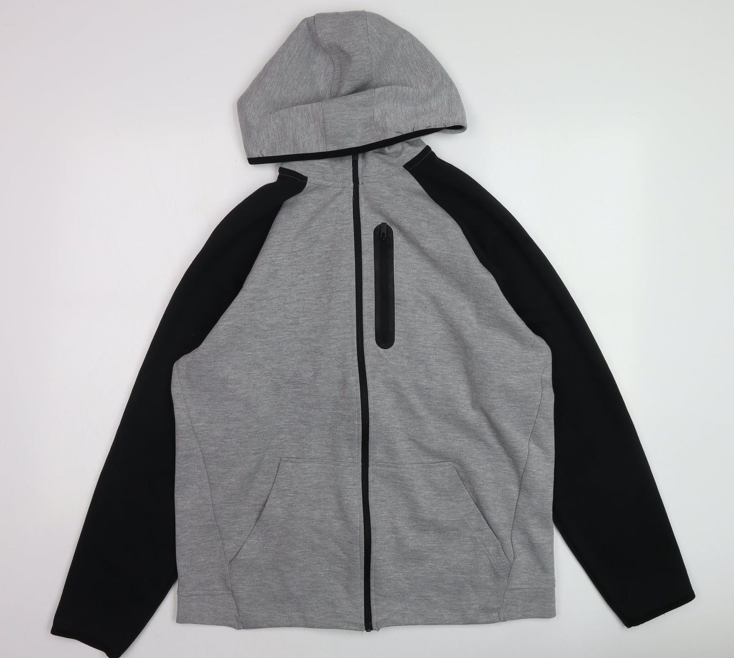 Mens UK Size L U.S. Athletic Grey Full Zip Hoodie