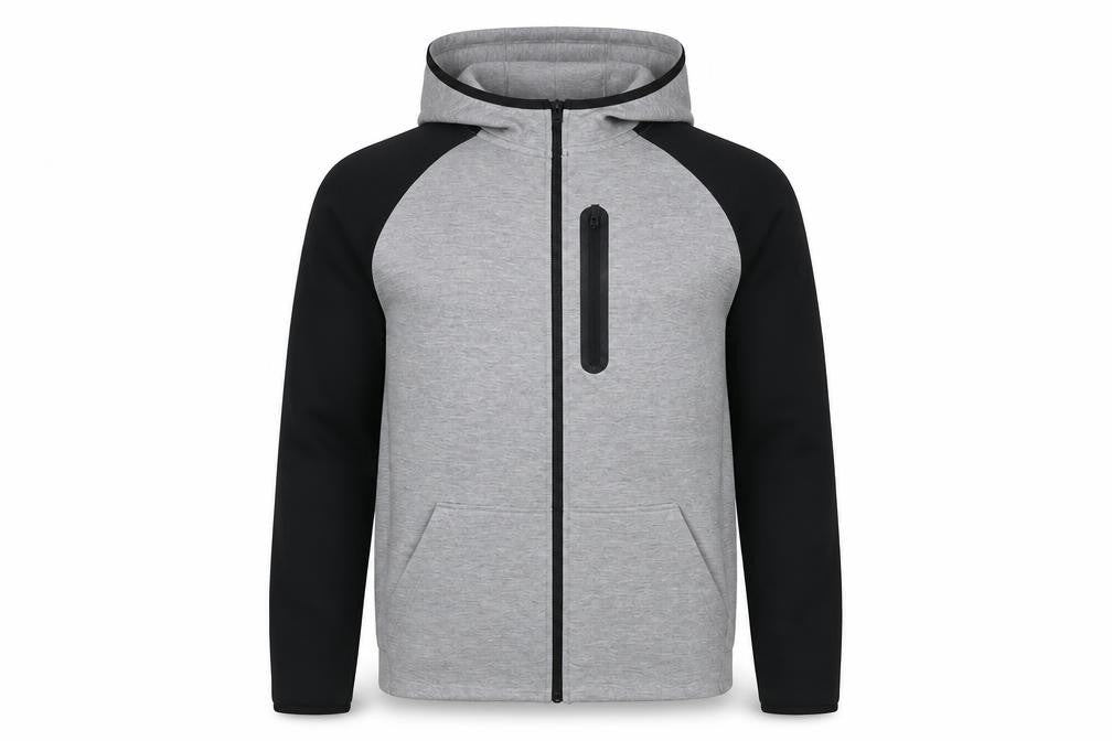 Mens UK Size L U.S. Athletic Grey Full Zip Hoodie