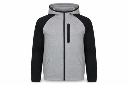 Mens UK Size L U.S. Athletic Grey Full Zip Hoodie