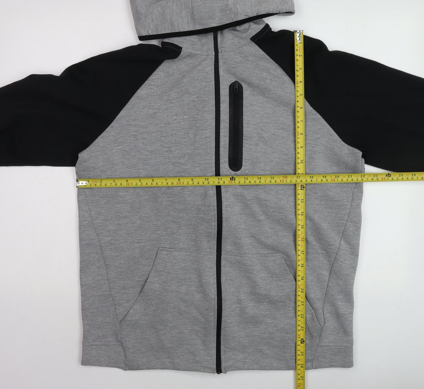 Mens UK Size L U.S. Athletic Grey Full Zip Hoodie