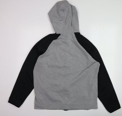 Mens UK Size L U.S. Athletic Grey Full Zip Hoodie