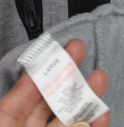 Mens UK Size L U.S. Athletic Grey Full Zip Hoodie