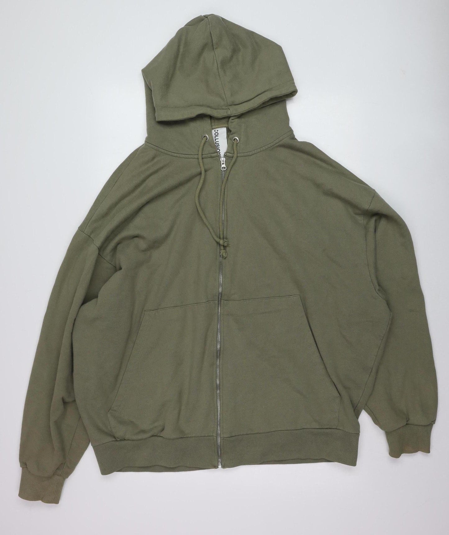 Mens UK Size M COLLUSION Green Full Zip Hoodie