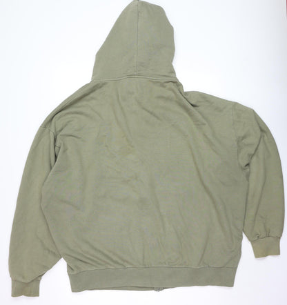 Mens UK Size M COLLUSION Green Full Zip Hoodie