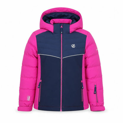Dare 2B Girls Pink & Blue Hooded Puffer Jacket 9-10 Years Winter Coat