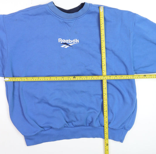 Mens UK Size L Reebok Blue Pullover Sweatshirt