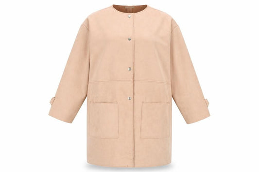 Womens UK Size 14 Zara Beige Overcoat