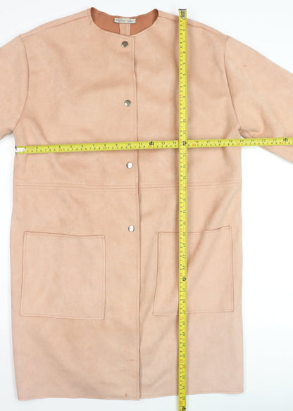 Womens UK Size 14 Zara Beige Overcoat