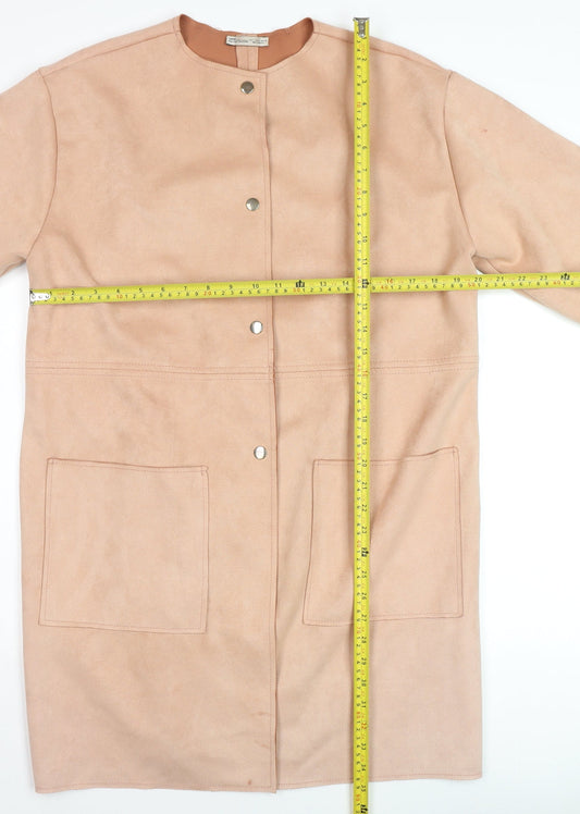 Womens UK Size 14 Zara Beige Overcoat