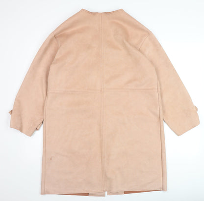 Womens UK Size 14 Zara Beige Overcoat