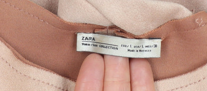Womens UK Size 14 Zara Beige Overcoat