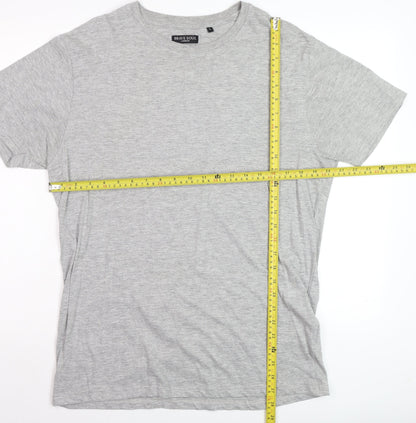 Brave Soul Men's Grey Short Sleeve Crew Neck Cotton Blend T-Shirt Size L