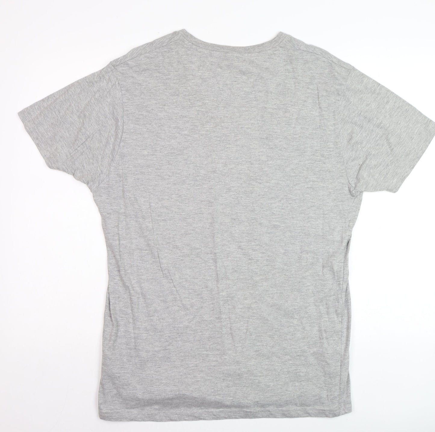 Brave Soul Men's Grey Short Sleeve Crew Neck Cotton Blend T-Shirt Size L
