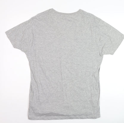 Brave Soul Men's Grey Short Sleeve Crew Neck Cotton Blend T-Shirt Size L