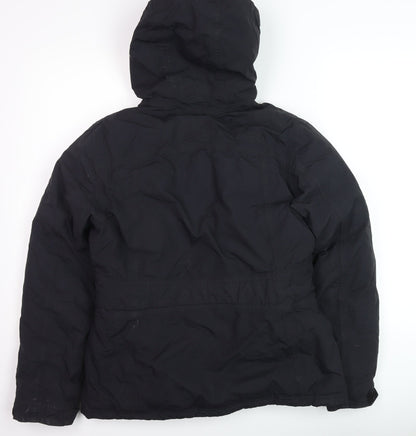 The North Face Womens Black M Belted Hooded Parka Jacket