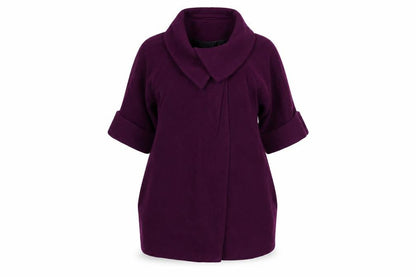 Marks & Spencer Per Una Women’s Purple Wool Blend Mid-Length Coat Size 14