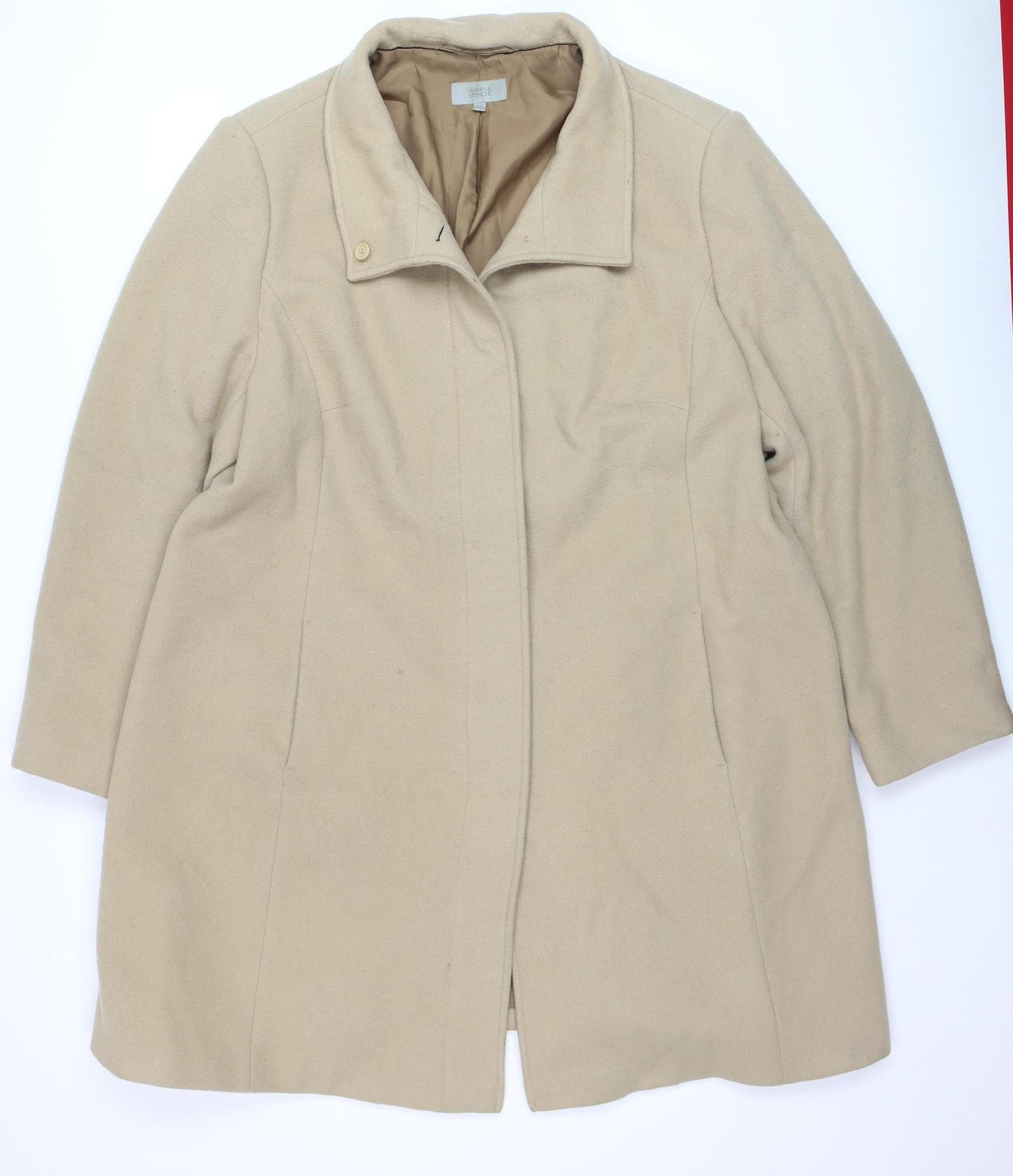 Womens UK Size 22 Marks and Spencer Beige Overcoat
