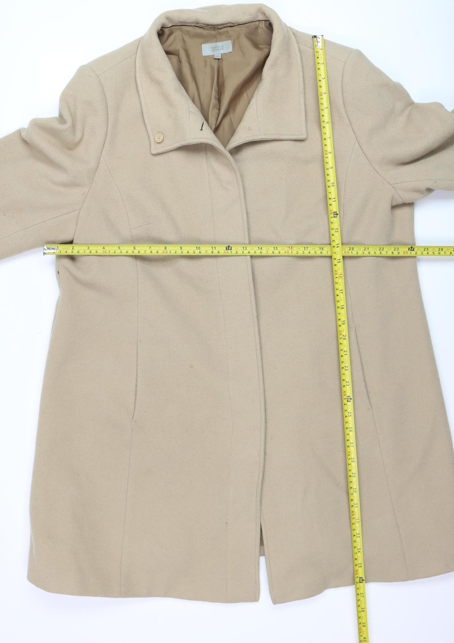 Womens UK Size 22 Marks and Spencer Beige Overcoat