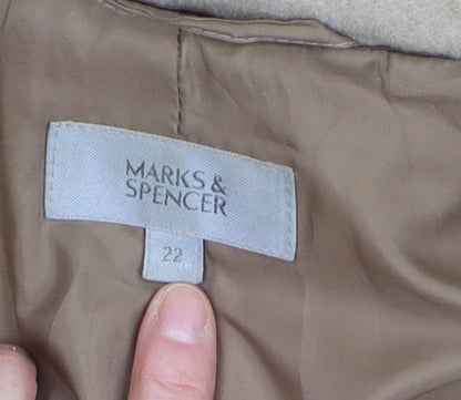 Womens UK Size 22 Marks and Spencer Beige Overcoat