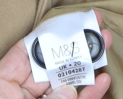 Womens UK Size 20 Marks and Spencer Beige Pea Coat