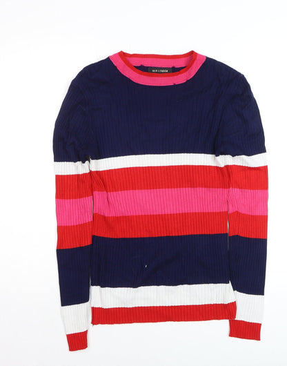 QED London Women's Multicoloured Striped Knit Jumper Size M