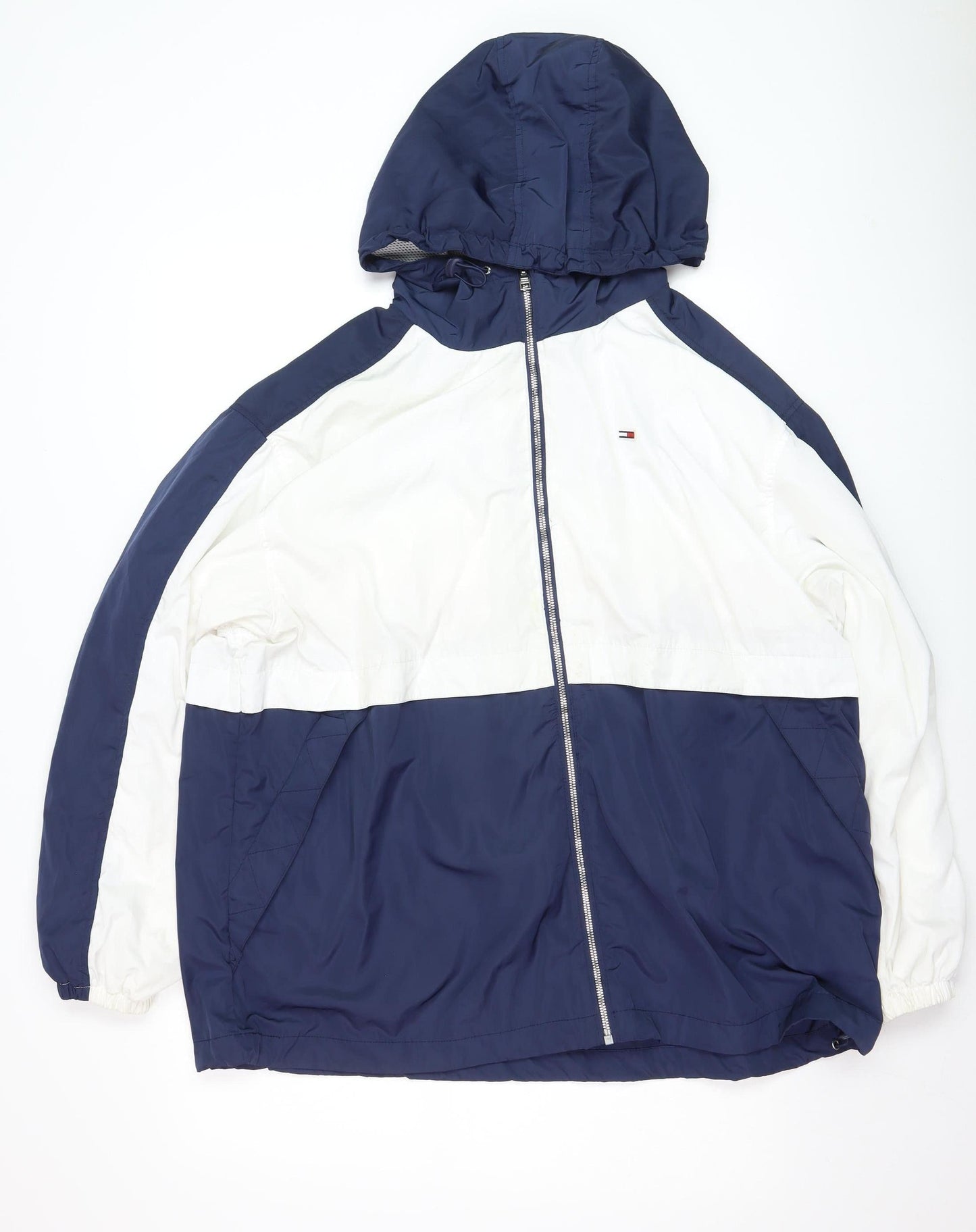 Mens UK Size L Tommy Hilfiger Blue Windbreaker Coat