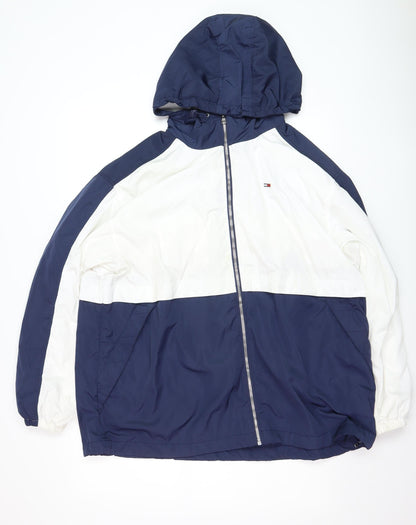 Mens UK Size L Tommy Hilfiger Blue Windbreaker Coat