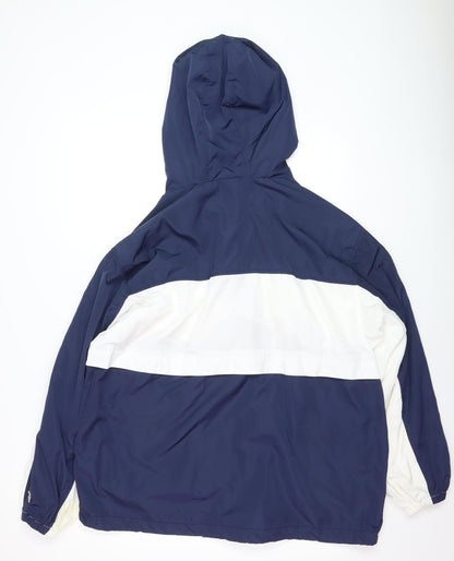 Mens UK Size L Tommy Hilfiger Blue Windbreaker Coat