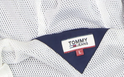 Mens UK Size L Tommy Hilfiger Blue Windbreaker Coat