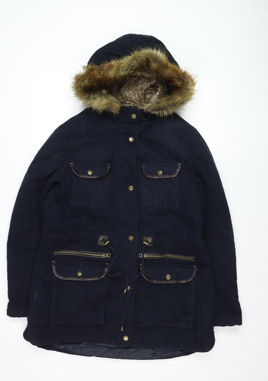 Womens UK Size 12 Falmer Heritage Blue Parka Coat