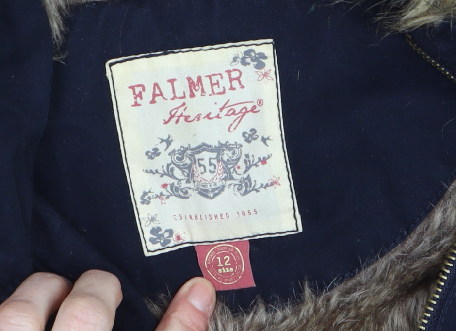 Womens UK Size 12 Falmer Heritage Blue Parka Coat