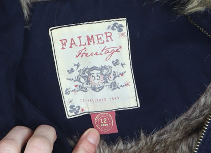 Womens UK Size 12 Falmer Heritage Blue Parka Coat