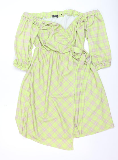 Pink Clove Women’s Multicoloured Off Shoulder Wrap Dress Size 16
