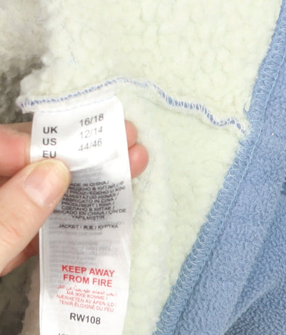Womens UK Size 16 Plus Julipa Blue Duffle Coat