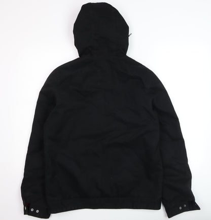 TWO MRK Men’s Black Hooded Full Zip Cotton Blend Casual Jacket Size S