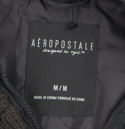 Aéropostale Women's Black Hooded Puffer Waistcoat Size M