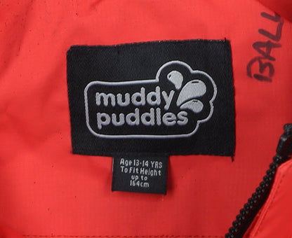Muddy Puddles Boys Red Waterproof Hooded Ski Jacket 13-14 Years
