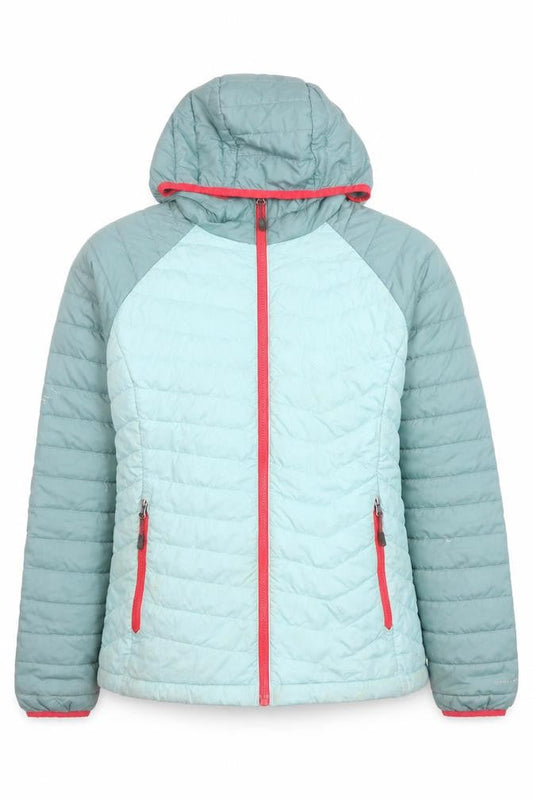 Columbia Womens Green Hooded Puffer Jacket M Winter Outdoor Zip Coat
