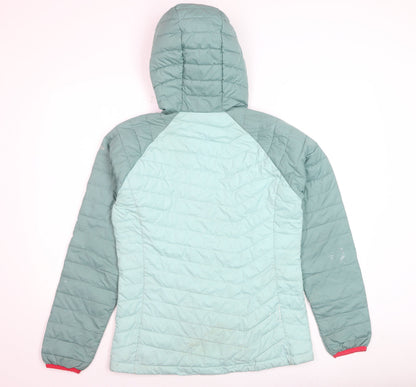 Columbia Womens Green Hooded Puffer Jacket M Winter Outdoor Zip Coat
