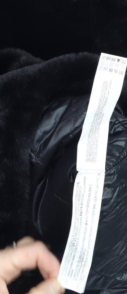 Womens UK Size L Zara Black Puffer Jacket