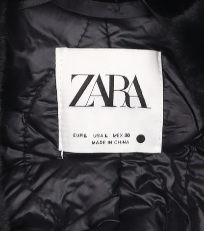 Womens UK Size L Zara Black Puffer Jacket
