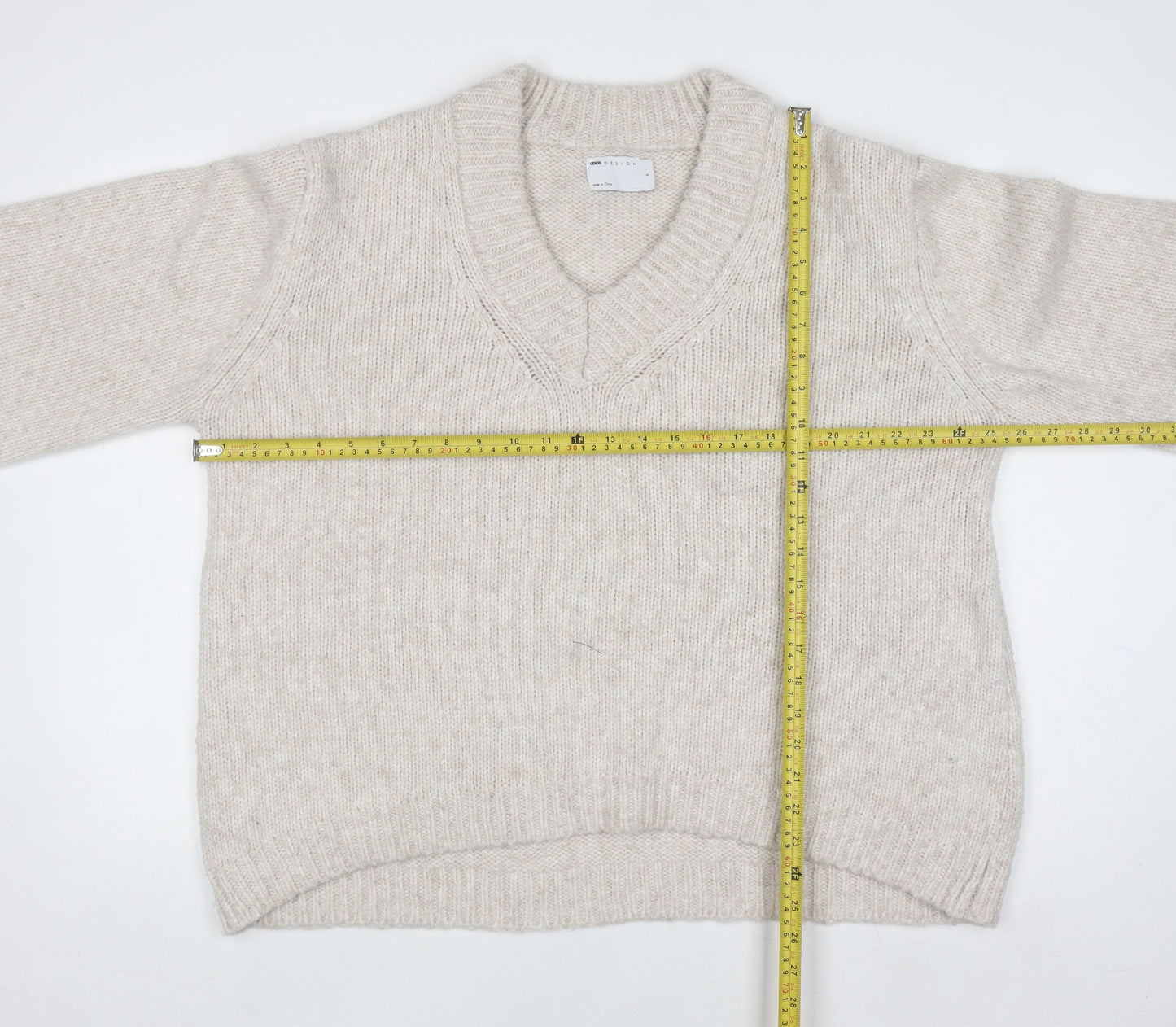 Womens UK Size S ASOS DESIGN Beige Pullover Jumper