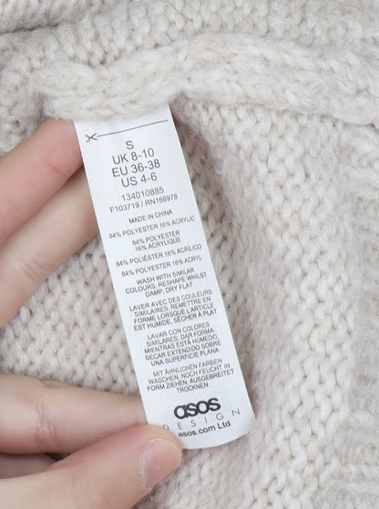 Womens UK Size S ASOS DESIGN Beige Pullover Jumper