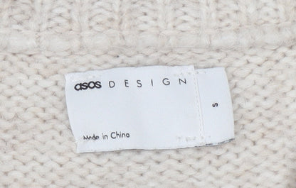 Womens UK Size S ASOS DESIGN Beige Pullover Jumper