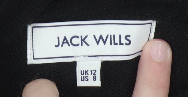 Womens UK Size 12 Jack Wills Black Pullover Hoodie