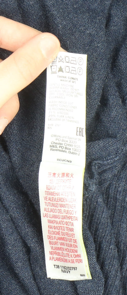 Womens UK Size S Marks and Spencer Blue Cardigan Jumper