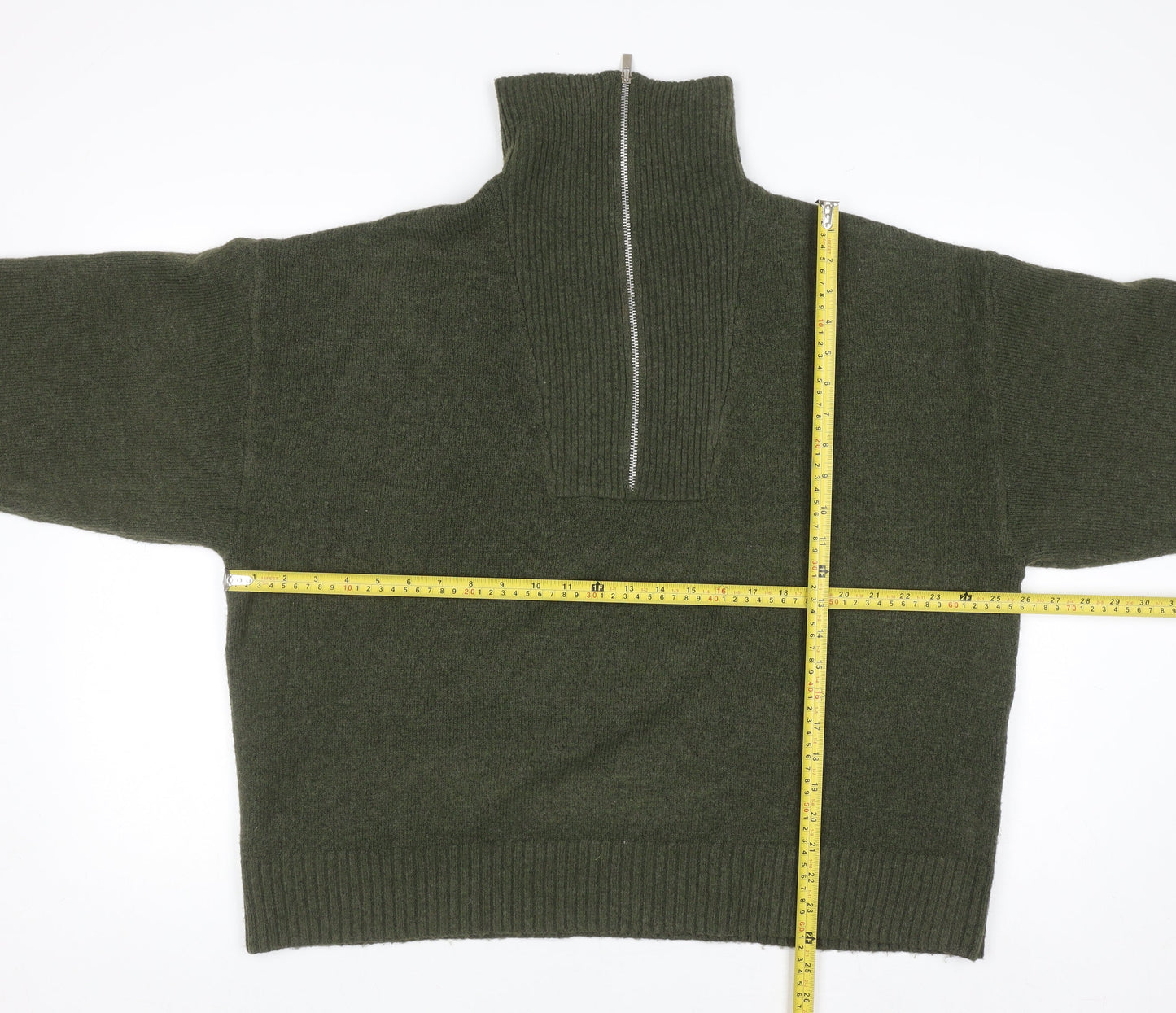 Womens UK Size L COLLUSION Green Full Zip Jumper