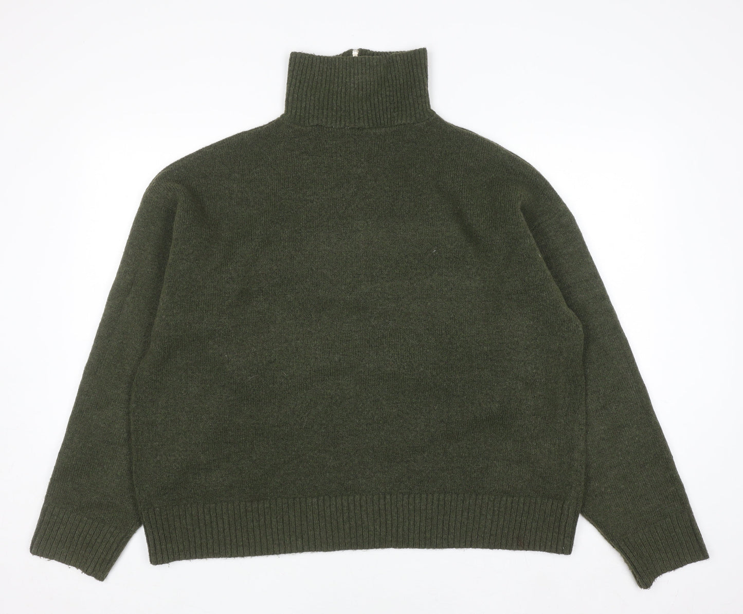 Womens UK Size L COLLUSION Green Full Zip Jumper