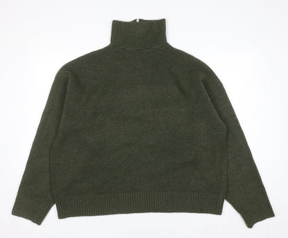 Womens UK Size L COLLUSION Green Full Zip Jumper